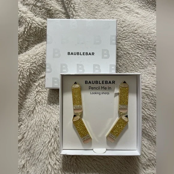 NWT Baublebar “Pencil Me In” Rhinestone Earrings - Picture 1 of 3
